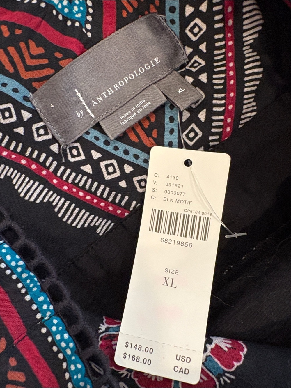 Anthropologie NWT XL Animal Print Boho Mini Dress Pockets Cheetah Birds Tassel - Picture 2 of 12